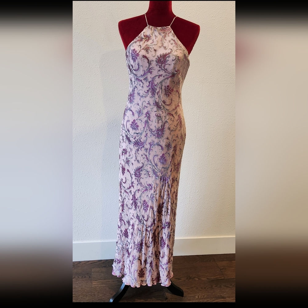 Laundry By Shelli Segal One Shoulder Dress with Purple Floral Design